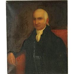 Lot #  889:  UNSIGNED (American/British, 19th Century) PORTRAIT OF A GENTLEMAN.