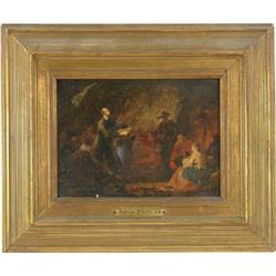Lot #  899:  EDWIN D. WHITE (American, 1817-1877) “FIRST NEW ENGLAND THANKSGIVING”.