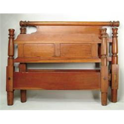 Lot #  903:  LARGE CHERRY ANTIQUE BED.