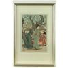 Image 1 : Lot #  908B.:  UNKNOWN (Japanese, 19th C) WOMEN AND FLOWERING TREE.