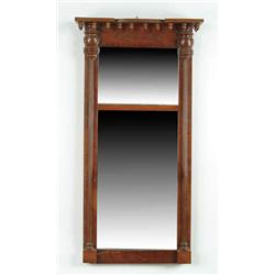 Lot #  910:  MAHOGANY SHERATON TWO PART MIRROR.