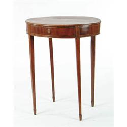 Lot #  919:  ONE DRAWER HEPPLEWHITE INLAID MAHOGANY STAND.