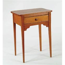 Lot #  921:  ONE DRAWER HEPPLEWHITE PINE STAND.