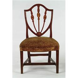 Lot #  922:  HEPPLEWHITE INLAID SHIELD BACK SIDE CHAIR.