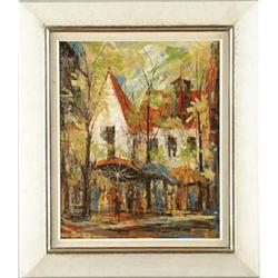 Lot #  923:  AZEGLIO DIPALMA (French, Mid-20th C) “PLACE DU TERTRE, MONTMARTRE”.