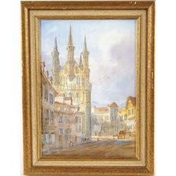 Lot #  924:  ATTRIBUTED TO ALEXANDER LAWRIE JR. (American, 1828-1917) EUROPEAN CITY SCAPE.