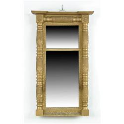 Lot #  940:  SPLIT COLUMN EMPIRE TWO PART MIRROR.