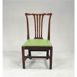 Lot #  941:  ENGLISH MAHOGANY CHIPPENDALE SIDE CHAIR.