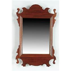 Lot #  942:  SMALL MAHOGANY CHIPPENDALE MIRROR.