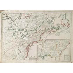 Lot #  943:  MAP OF THE NORTHEASTERN UNITED STATES AND CANADA 1756.