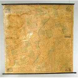 Lot #  949:  WALL MAP OF PENOBSCOT COUNTY, MAINE 1859 BY H. F. WALLING.