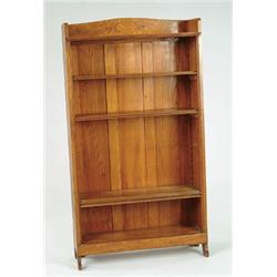 Lot #  954:  OAK ADJUSTABLE SHELF BOOKCASE.