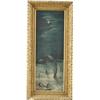 Image 1 : Lot #  990:  F.C. OLMSTEAD (American, 19th/20th C) WINTER NIGHTTIME STROLL.