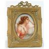 Image 1 : Lot #  998:  MINIATURE PAINTING ON PORCELAIN OF YOUNG WOMAN.