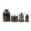 Image 1 : Lot #  1007:  FOUR DECORATED TOLEWARE TINS.