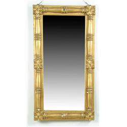 Lot #  1031:  EMPIRE SPLIT COLUMN GOLD MIRROR.
