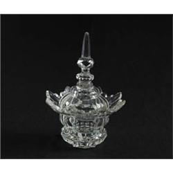 Lot #  1038:  DECORATIVE CRYSTAL COVERED JAR.
