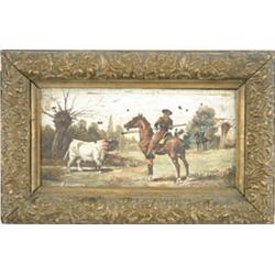 Lot #  1050:  SIGNED (Early 20th C) THE MATADOR.