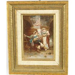 Lot #  1052:  UNSIGNED (European, 19th/20th C) THE FLIRT.