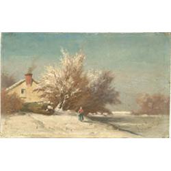 Lot #  1053:  AIMERMANN JOHAN GEORG GERSTINHAUER (Dutch, 1858-1931) WINTER STROLL.