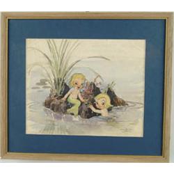 Lot #  1058:  MAURICE DAY (American, 1892-1983) “MERBABES”.