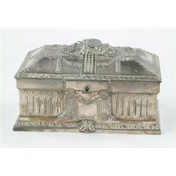 Lot #  1066:  SILVER PLATED FITTED JEWELRY BOX.