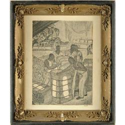 Lot #  1072:  D. B. WEBB (American, First half of the 20th Century) BALING COTTON.