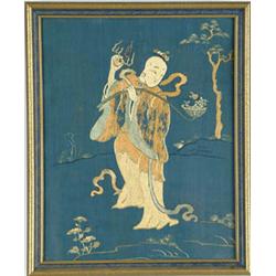 Lot #  1096:  ORIENTAL NEEDLEWORK PICTURE.