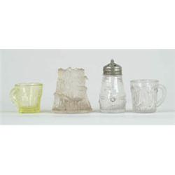 Lot #  1099:  FOUR GLASS ARTICLES.