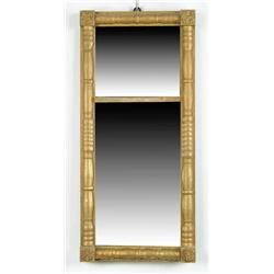 Lot #  1105:  TWO PART SPLIT COLUMN GILT MIRROR.
