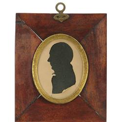 Lot #  1106:  FRAMED HOLLOW CUT SILHOUETTE OF CHARLES BOYD.