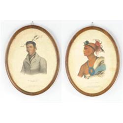 Lot #  1110:  AFTER J. T. BOWEN (Publisher, American, 1801-1856) “TAH-COL-O-QUOIT” AND “KA. TA. WA. 