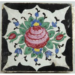 Lot #  1118:  DECORATIVE POTTERY TILE.