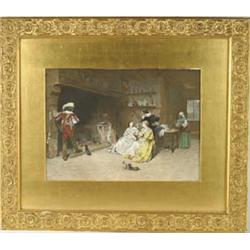 Lot #  1125:  AFTER ADRIEN MOREAU (French, 1843-1906) LE REPOS A LA FERME”.