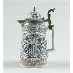 Lot #  1131:  MEISSEN TYPE PORCELAIN STEIN.