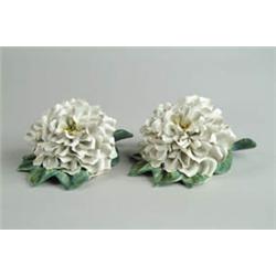 Lot #  1141:  PAIR OF ITALIAN PORCELAIN FLOWER GARNITURES.