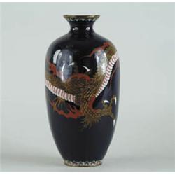Lot #  1149:  CLOISONNÉ DRAGON VASE.
