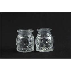 Lot #  1151:  PAIR OF CUT GLASS JARS.