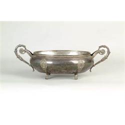 Lot #  1156:  SILVER PLATED LINED TUREEN AND COVERED COFFEE POT.
