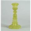 Image 1 : Lot #  1165:  TWO YELLOW SANDWICH GLASS CANDLESTICKS.