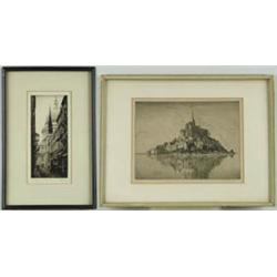Lot #  1168:  PAIR OF SIGNED ENGRAVINGS.