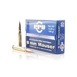 PPU 8MM MAUSER FMJ 198GR - 200 Rounds