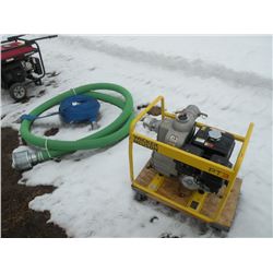 Wacker PT-3 water/trash pump w/hoses-Honda power-needs carb work