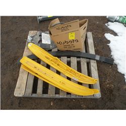 Pallet w/snowmobile skis, hyfax, plow mount & misc