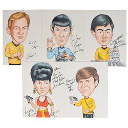 Star Trek Group of (5) Signed Sketches