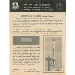 Gemini 10 Flown Booster Fragment