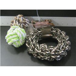 New Dog Braided rope toys / 2 balls & 1 braided hoop