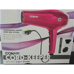 New Conair 1875 watt ceramic styler / retractable cord / 3 heat 2 speeds