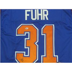 Grant Fuhr Hand signed Edmonton Oilers Jersy with COA