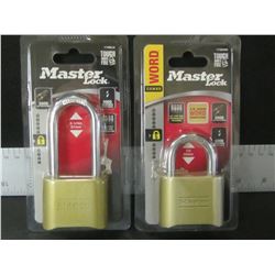 New set of 2 Master Locks / set your own word combo/ 10,000 words
